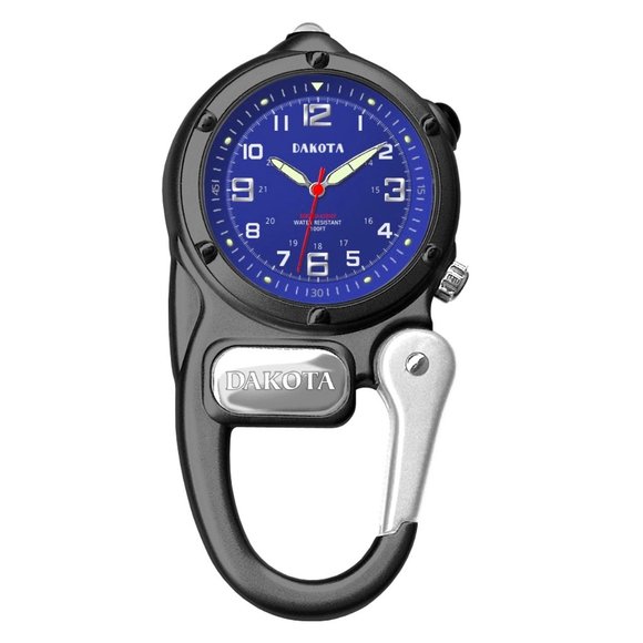 Dakota Other - DAKOTA MINICLIP WATCH - Black with Blue Face, Micro Light, Water Resistant Case